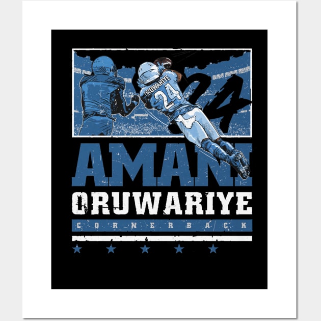 Amani Oruwariye Detroit Interception Wall Art by MASTER_SHAOLIN